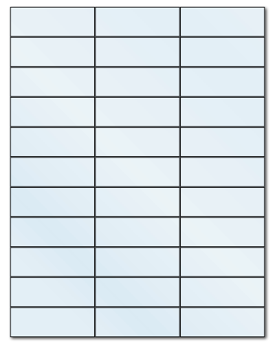 2.83" X 1" Frosty (Matte) Clear Sheets