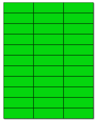 2.83" X 1" Fluorescent Green Sheets
