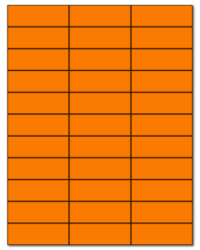 2.83" X 1" Fluorescent Orange Sheets