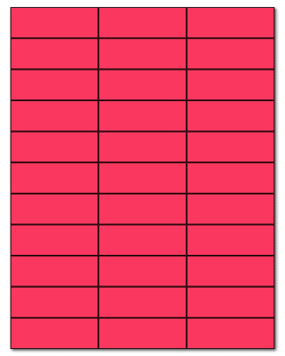 2.83" X 1" Fluorescent Pink Sheets