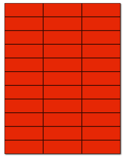 2.83" X 1" Fluorescent Red Sheets