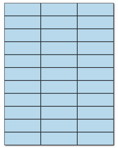 2.83" X 1" Pastel Blue Sheets