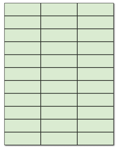 2.83" X 1" Pastel Green Sheets