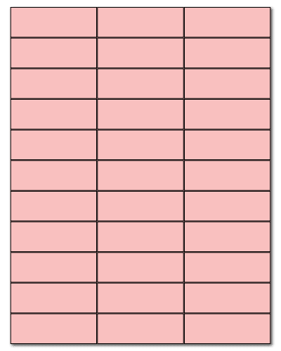 2.83" X 1" Pastel Pink Sheets