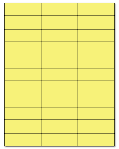 2.83" X 1" Pastel Yellow Sheets
