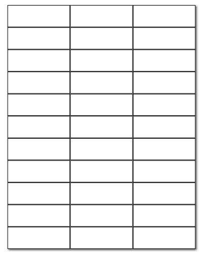 2.83" X 1" White Matte Sheets