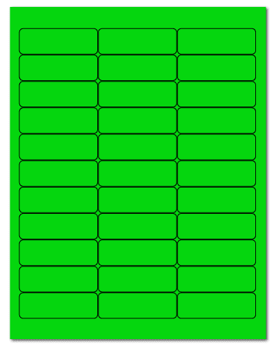2.625" X 0.875" Fluorescent Green Sheets