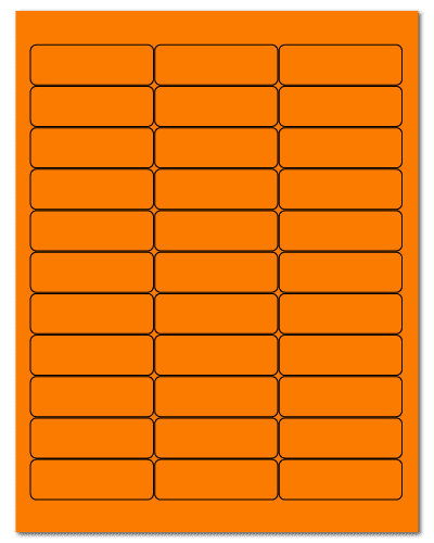 2.625" X 0.875" Fluorescent Orange Sheets
