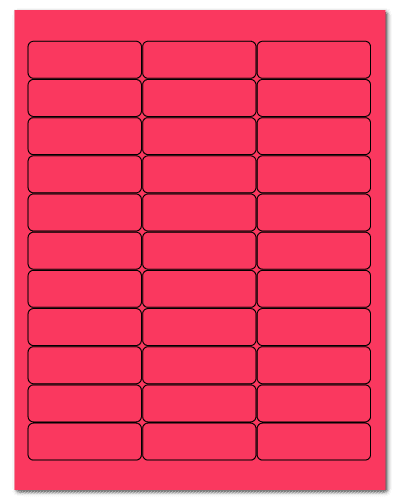2.625" X 0.875" Fluorescent Pink Sheets