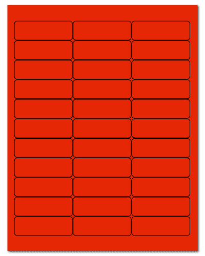 2.625" X 0.875" Fluorescent Red Sheets