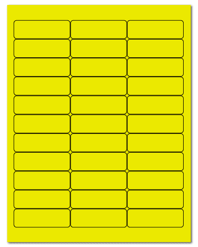 2.625" X 0.875" Fluorescent Yellow Sheets