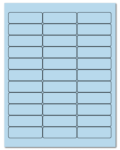2.625" X 0.875" Pastel Blue Sheets
