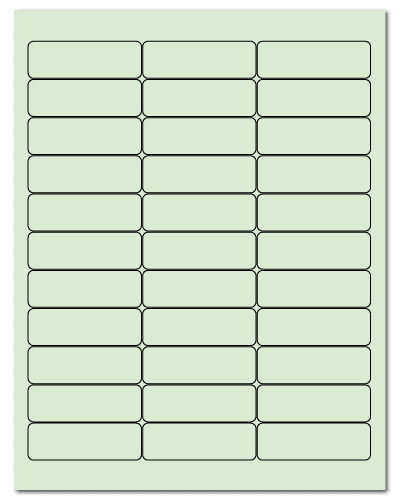2.625" X 0.875" Pastel Green Sheets