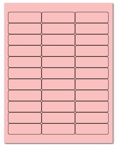 2.625" X 0.875" Pastel Pink Sheets