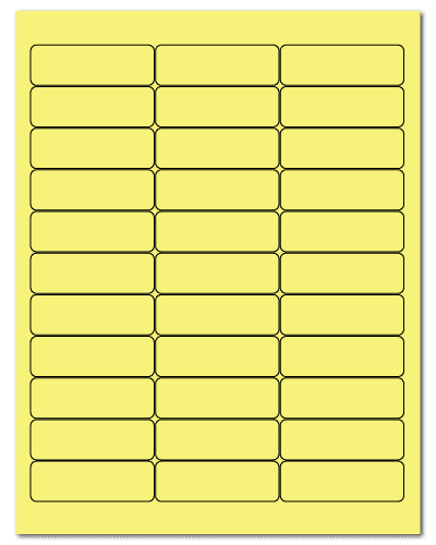 2.625" X 0.875" Pastel Yellow Sheets
