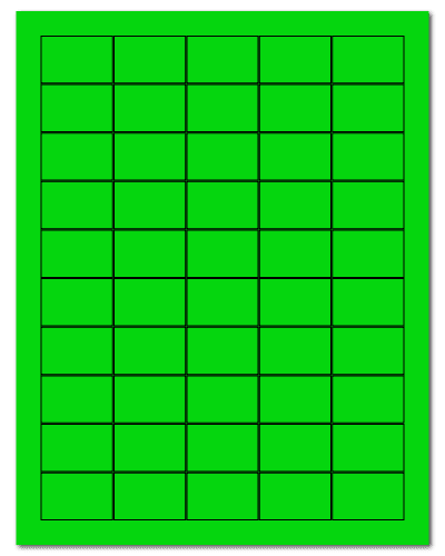 1.5" X 1" Fluorescent Green Sheets
