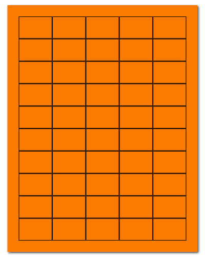 1.5" X 1" Fluorescent Orange Sheets