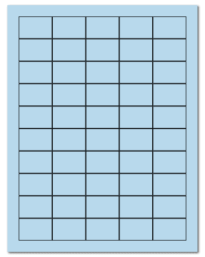 1.5" X 1" Pastel Blue Sheets