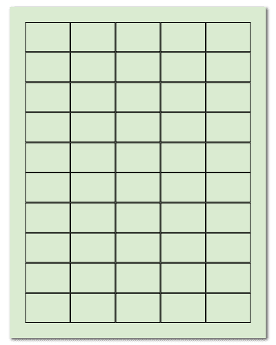 1.5" X 1" Pastel Green Sheets