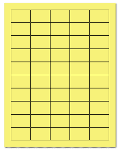 1.5" X 1" Pastel Yellow Sheets