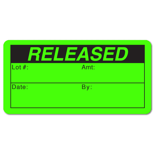"RELEASED" Quality Control Stickers