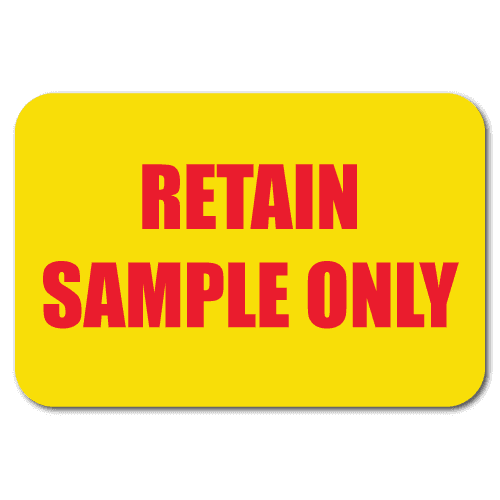 "Retain Sample Only" Circle Quality Control Stickers