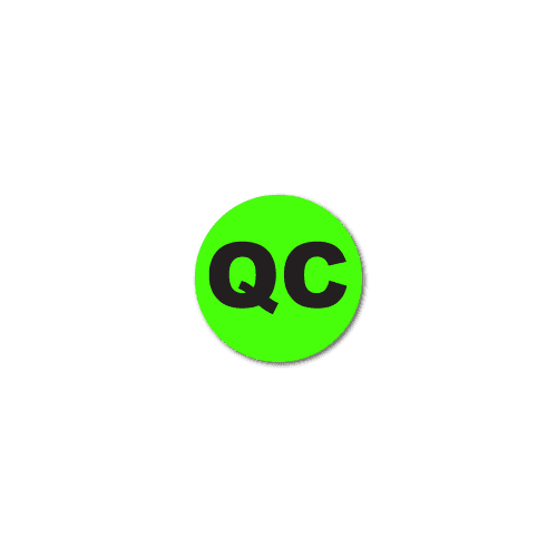 "QC" Quality Control Stickers