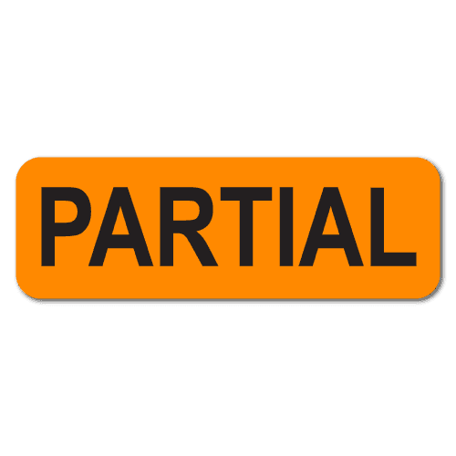 "PARTIAL" Quality Control Labels