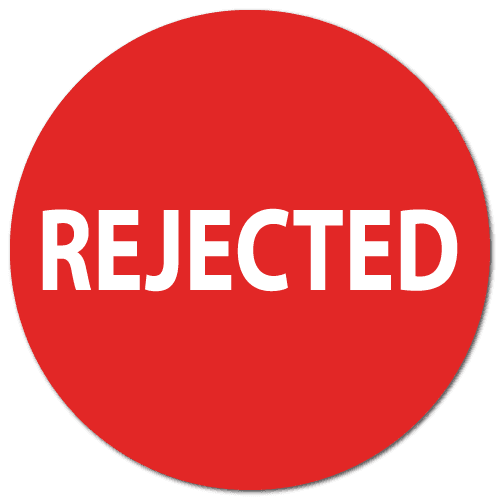 1.5" Circle Rejected Bright Red Circle Labels