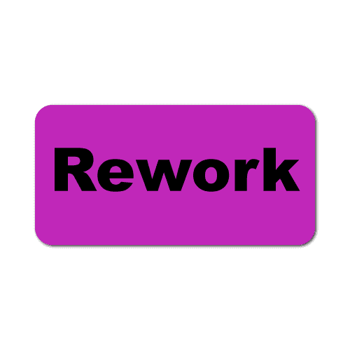 "Rework" Quality Control Stickers