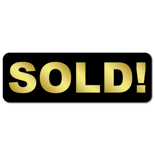 "SOLD" Black on Shiny Foil Stickers
