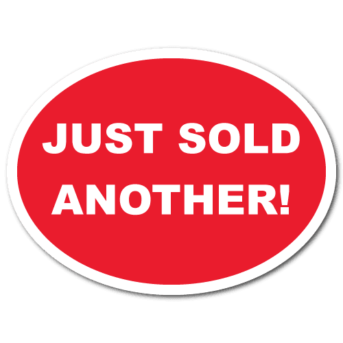 Red and white Just Sold Another stickers for real estate marketing
