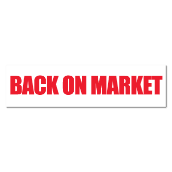 "BACK ON MARKET" Real Estate Stickers
