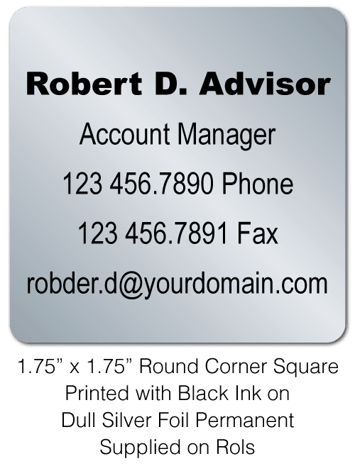 Custom Printed Labels Silver Square