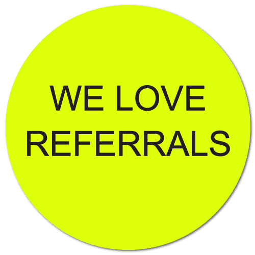 "We Love Referrals" Stickers