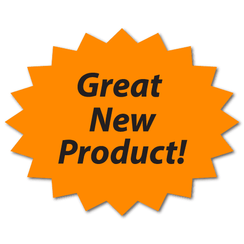 "Great New Product" Fluorescent Orange Labels