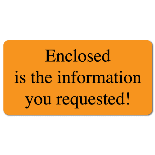 "Enclosed Information" Stickers