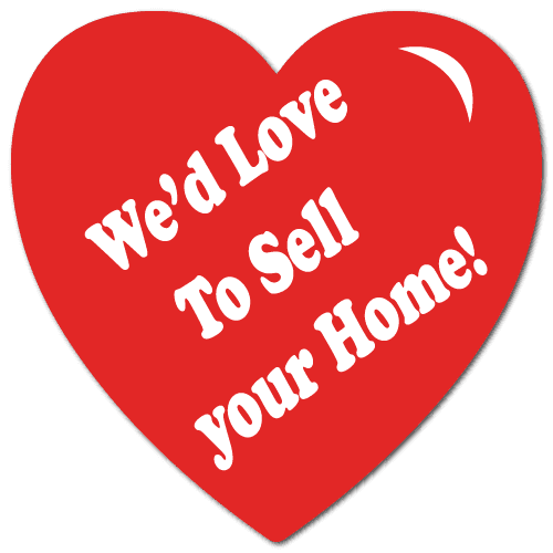 We'd Love To Sell Your Home heart stickers