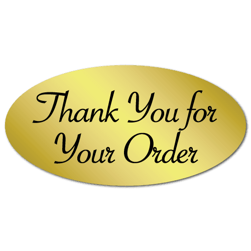 Thank You for Your Order oval matte gold foil labels
