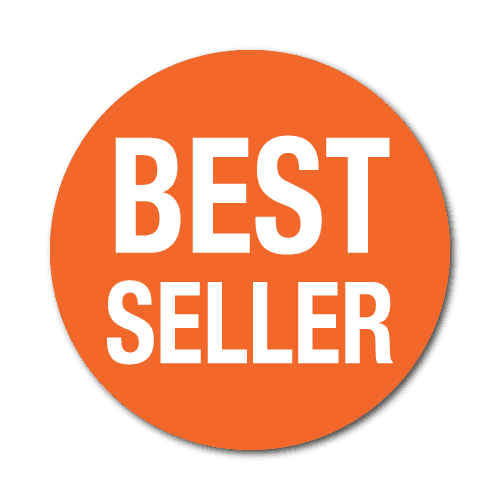 "Best Seller" 1.5 Inch Circle Orange Stickers