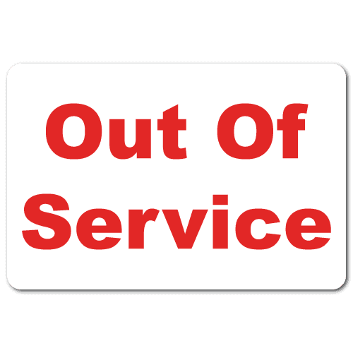 "Out of Service" 2" x 3" Stickers"Out of Service" Stickers