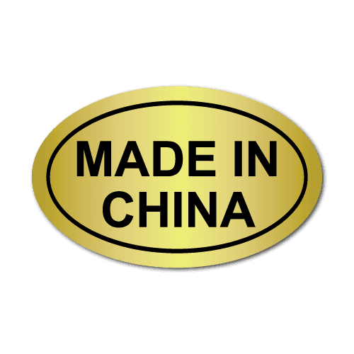 Made in China Oval Labels