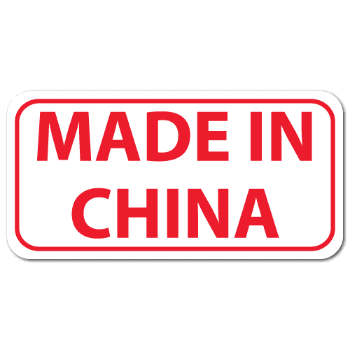 Made in China Rectangle Labels