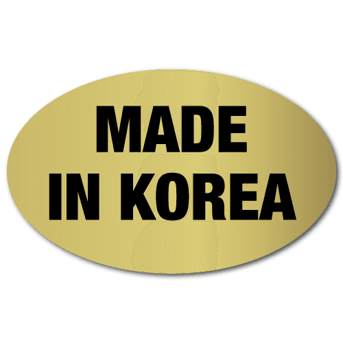 Made in Korea Oval Labels