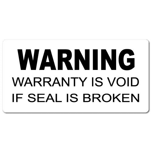 "WARING Warranty Void" Tamper Proof Stickers