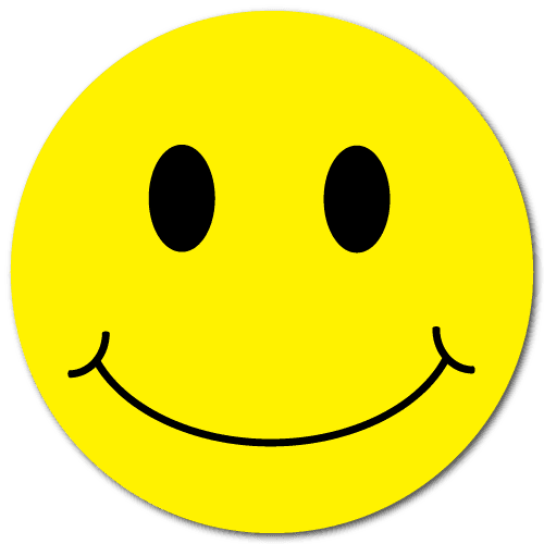 1" Yellow Smiley Face Circle Stickers