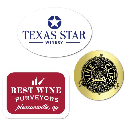 Labels for Wineries, Vineyards and Wine Retail Stores.