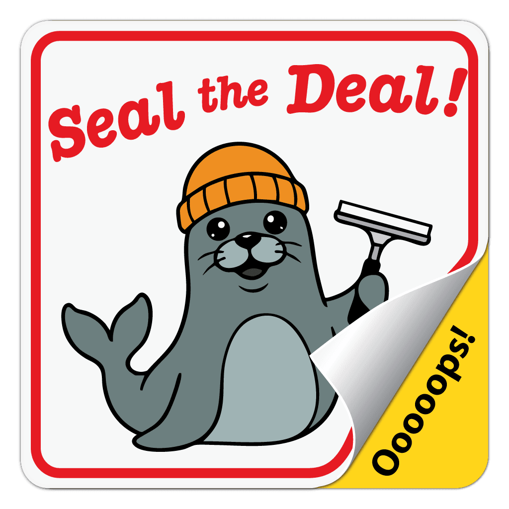 Spot color blockout sticker featuring opaque dark backing for complete coverage