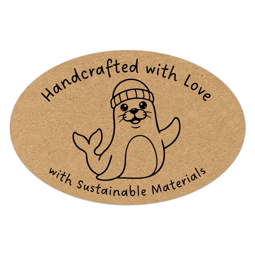 Spot color eco-friendly paper stickers on white and natural brown kraft recycled paper