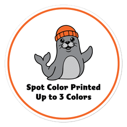 Circle Spot Color Printed Custom Stickers